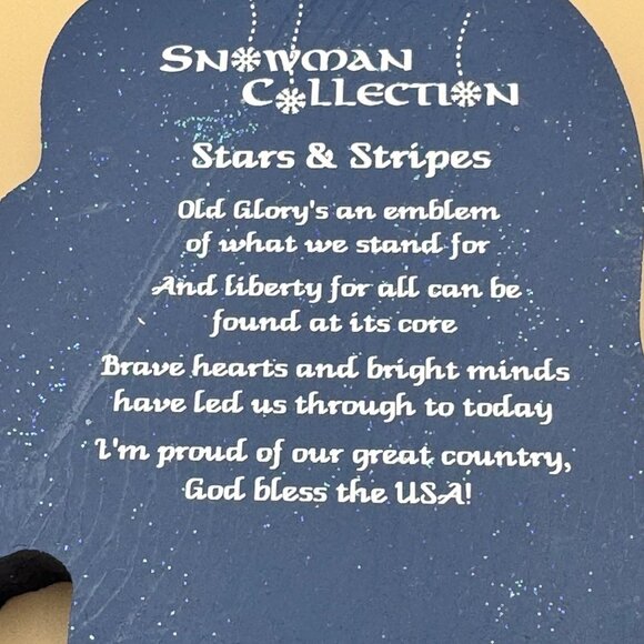 Stars & Stripes Snowman Wooden Decorative Piece By The Cats Meow - Picture 3 of 8